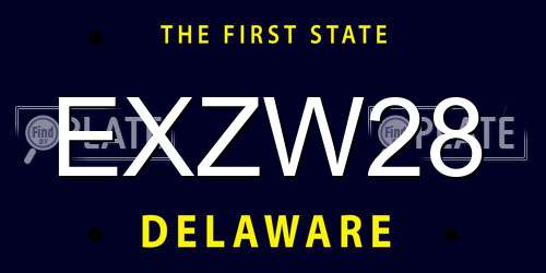 EXZW28 Delaware License Plate