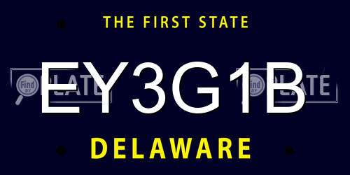 EY3G1B Delaware License Plate