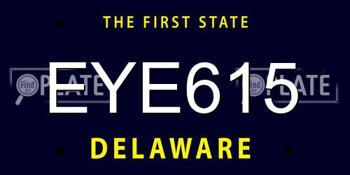 EYE615 Delaware License Plate