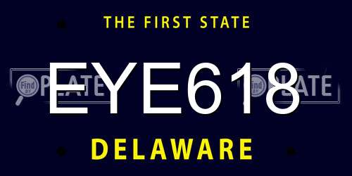 EYE618 Delaware License Plate