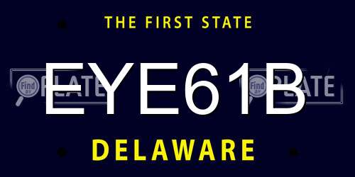 EYE61B Delaware License Plate