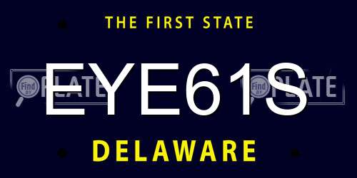 EYE61S Delaware License Plate