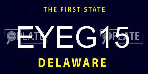 EYEG15 Delaware License Plate