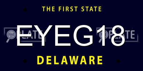 EYEG18 Delaware License Plate