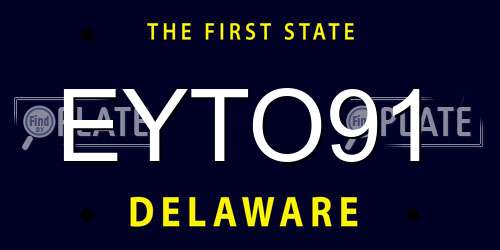 EYTO91 Delaware License Plate