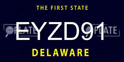 EYZD91 Delaware License Plate