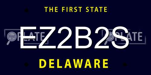 EZ2B2S Delaware License Plate