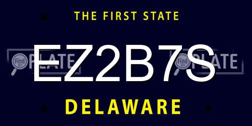 EZ2B7S Delaware License Plate