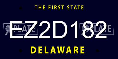 EZ2D182 Delaware License Plate