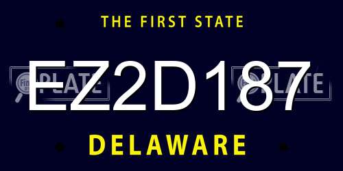 EZ2D187 Delaware License Plate