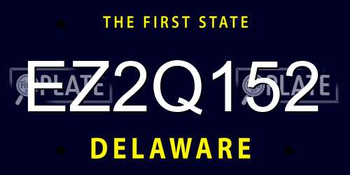 EZ2Q152 Delaware License Plate