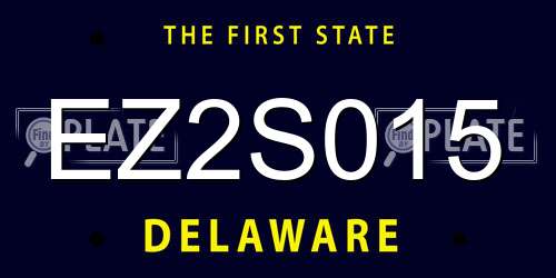 EZ2S015 Delaware License Plate