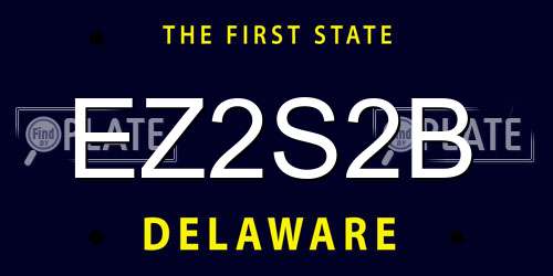 EZ2S2B Delaware License Plate