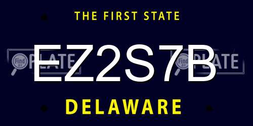 EZ2S7B Delaware License Plate