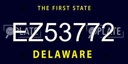 EZ53772 Delaware License Plate