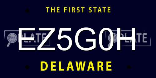 EZ5G0H Delaware License Plate