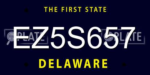 EZ5S657 Delaware License Plate