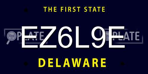 EZ6L9E Delaware License Plate
