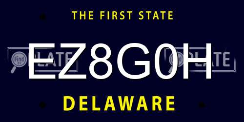 EZ8G0H Delaware License Plate