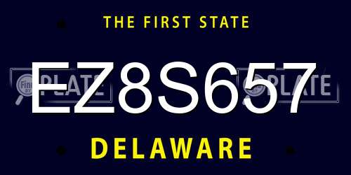 EZ8S657 Delaware License Plate