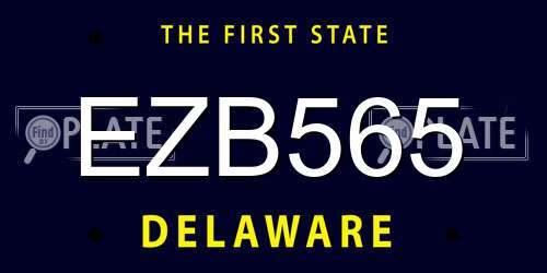 EZB565 Delaware License Plate