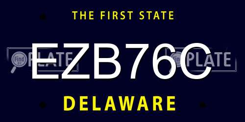 EZB76C Delaware License Plate