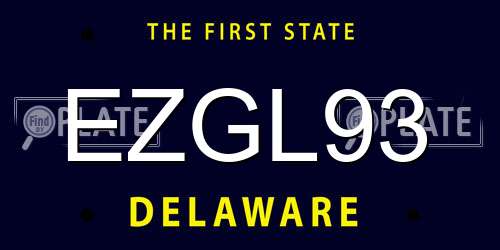 EZGL93 Delaware License Plate