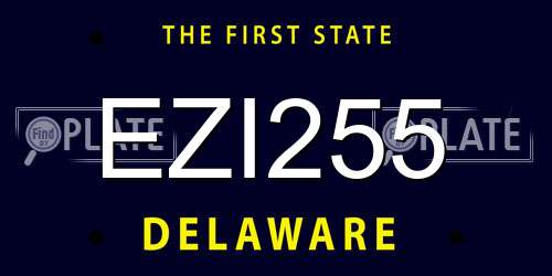 EZI255 Delaware License Plate