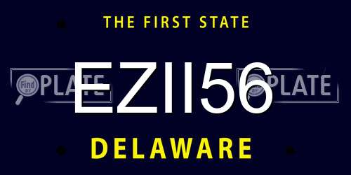 EZII56 Delaware License Plate