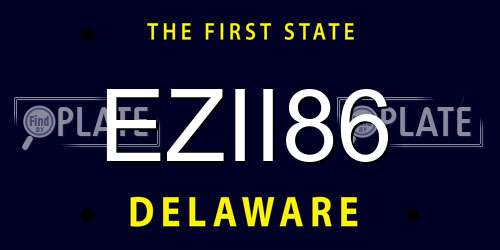 EZII86 Delaware License Plate