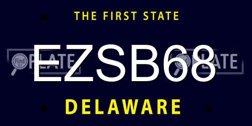 EZSB68 Delaware License Plate