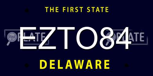EZTO84 Delaware License Plate