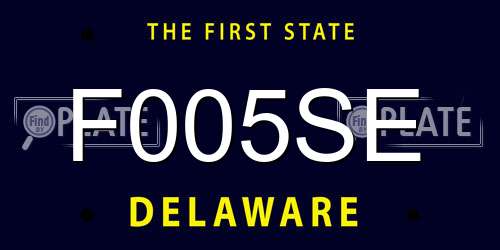 F005SE Delaware License Plate