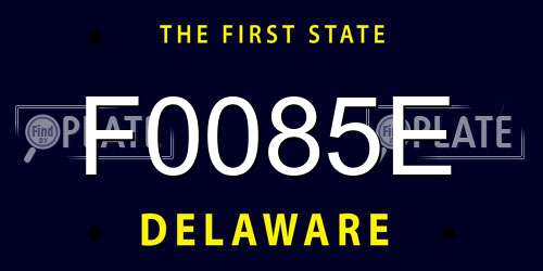 F0085E Delaware License Plate