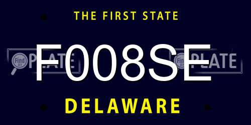F008SE Delaware License Plate
