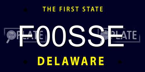 F00SSE Delaware License Plate