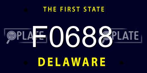 F0688 Delaware License Plate
