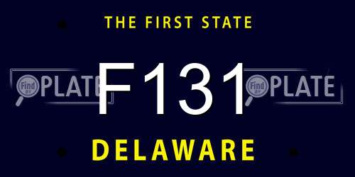 F131 Delaware License Plate