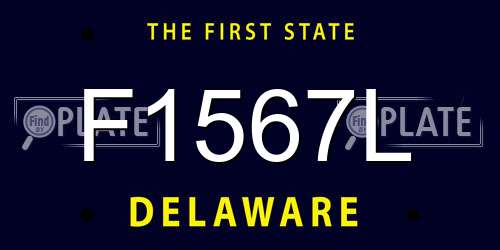 F1567L Delaware License Plate