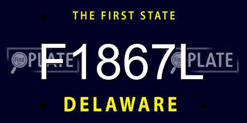 F1867L Delaware License Plate