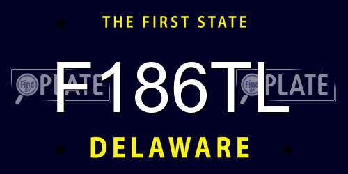 F186TL Delaware License Plate