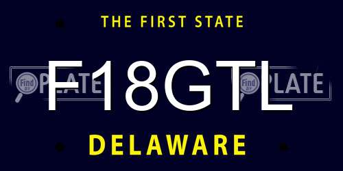 F18GTL Delaware License Plate