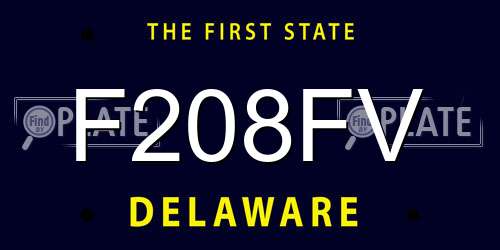 F208FV Delaware License Plate