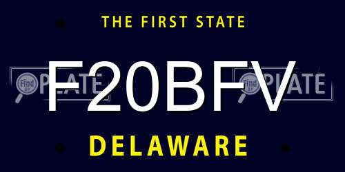 F20BFV Delaware License Plate
