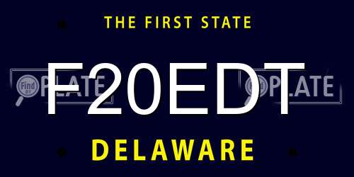 F20EDT Delaware License Plate