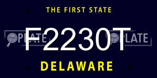 F2230T Delaware License Plate