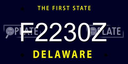 F2230Z Delaware License Plate
