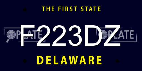 F223DZ Delaware License Plate