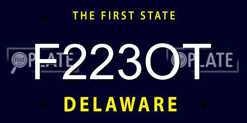 F223OT Delaware License Plate