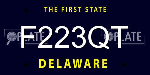 F223QT Delaware License Plate
